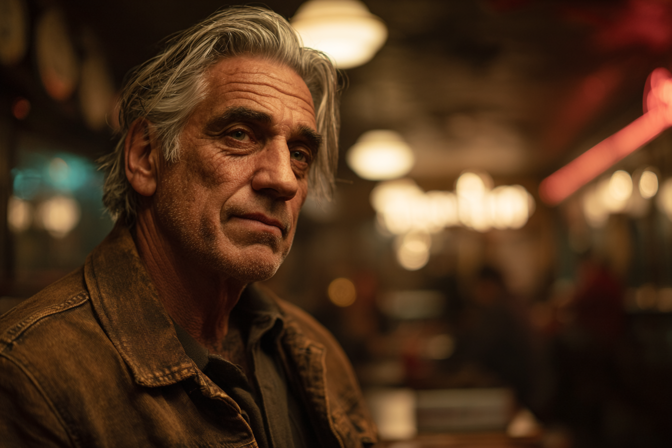 Ein älterer Mann in einem Diner | Quelle: Midjourney