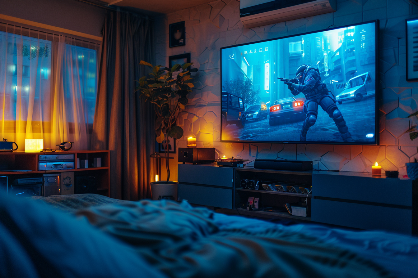 Ein Videospiel im Fernsehen | Quelle: Midjourney