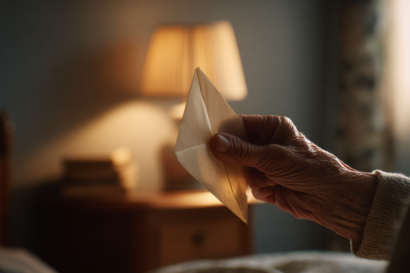 Eine Person hält ein Papier | Quelle: Midjourney