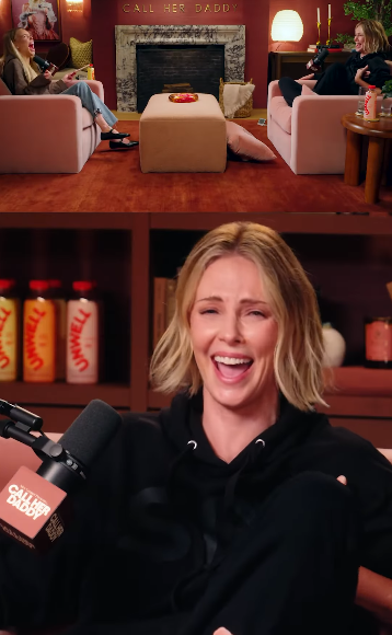 Charlize Theron und Alex Cooper lachen auf dem Teaser für "Call Her Daddy" am 1. Juli 2025 | Quelle: Instagram/callherdaddy