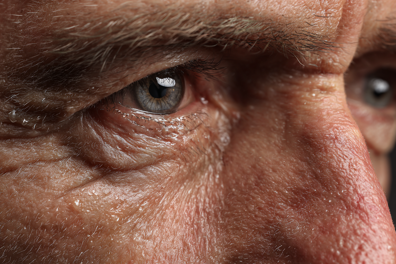 Eine Nahaufnahme der Augen eines Mannes | Quelle: Midjourney