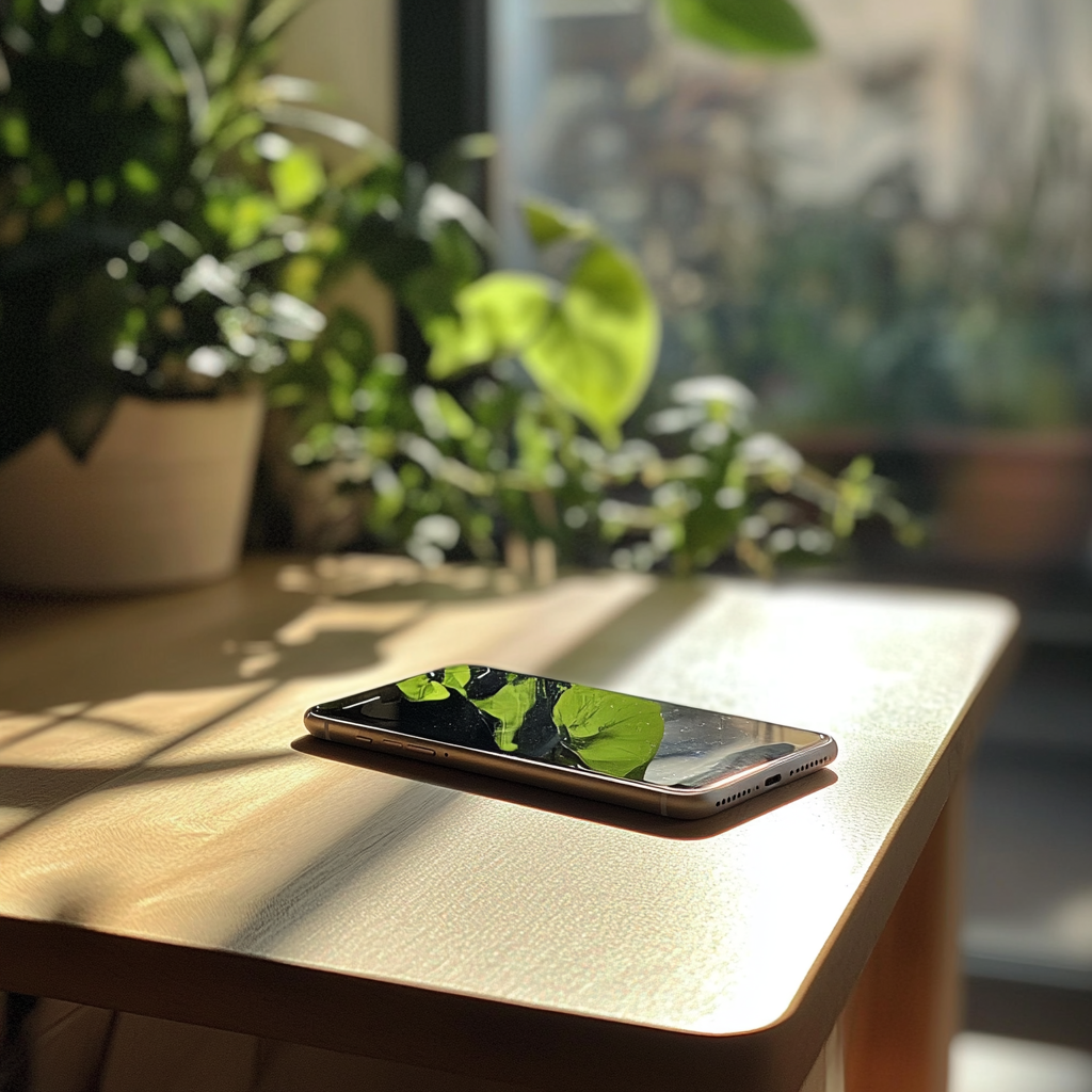 Ein Telefon auf einem Tisch | Quelle: Midjourney