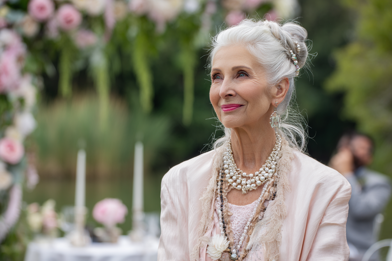 Eine ältere Frau lächelt | Quelle: Midjourney