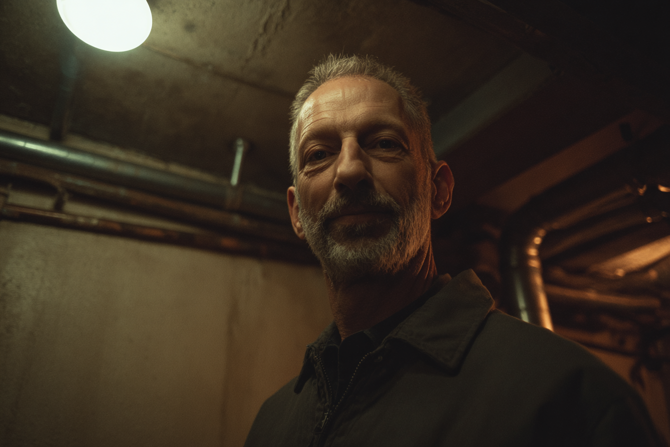 Ein Mann, der in einem Keller steht | Quelle: Midjourney