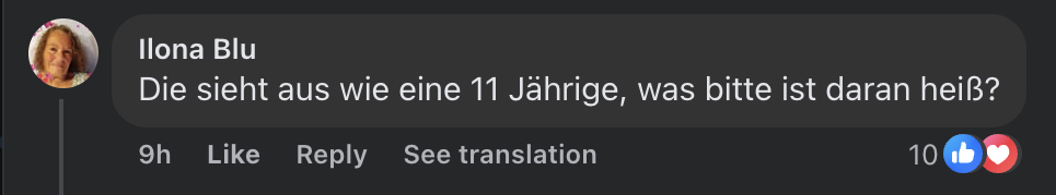 Kommentar aus Social Media | Quelle: Facebook