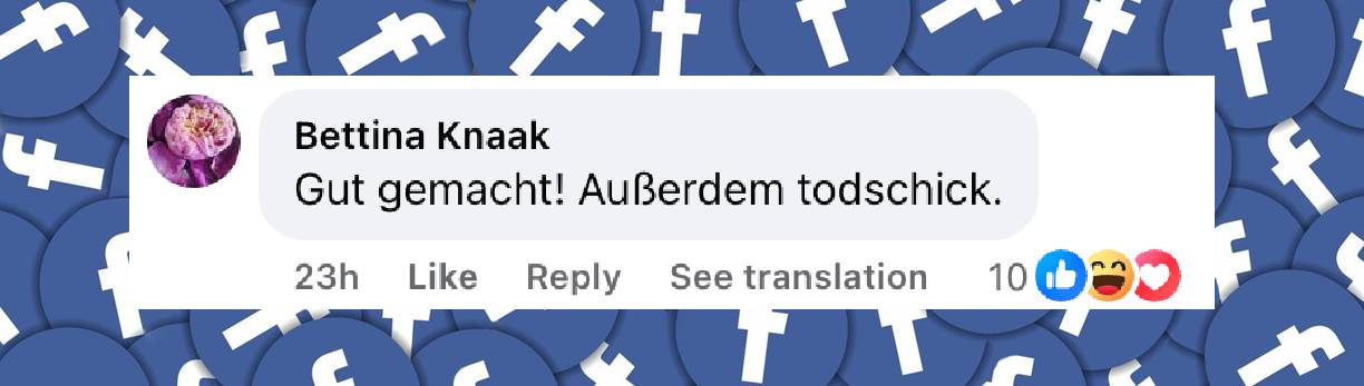 Zwischen Bewunderung und Kritik: So reagieren die Nutzer auf Charlotte Merz' Auftritt. | Quelle: facebook.com/emma.magazin/posts/pfbid0MPztwaUtgw6XniXpc49swhAzRHM5d3w4W8Ga5KucPjQKn4vfoo2G3PjW1TXBjnd5l