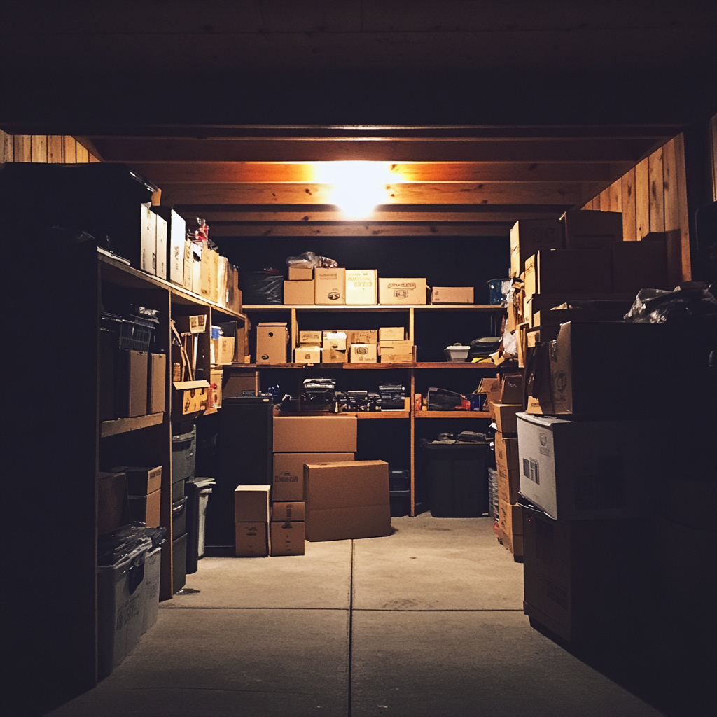 Kisten in einer Garage | Quelle: Midjourney