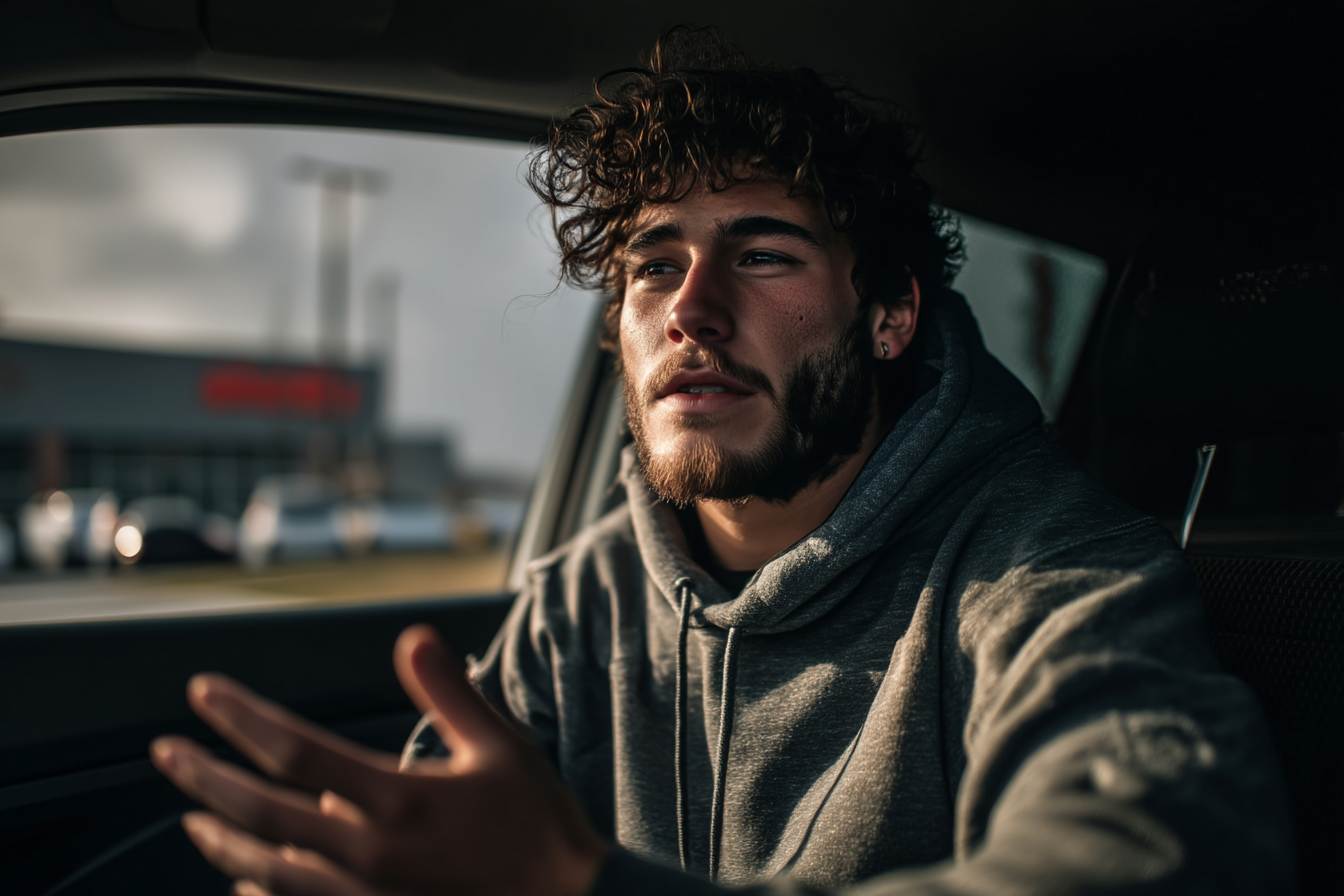 Ein junger Mann im Gespräch mit seiner Schwester | Quelle: Midjourney