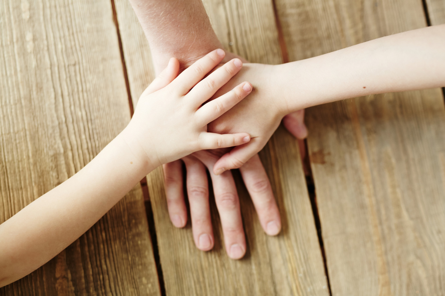 Zwei Kinder halten die Hand eines Mannes | Quelle: Freepik