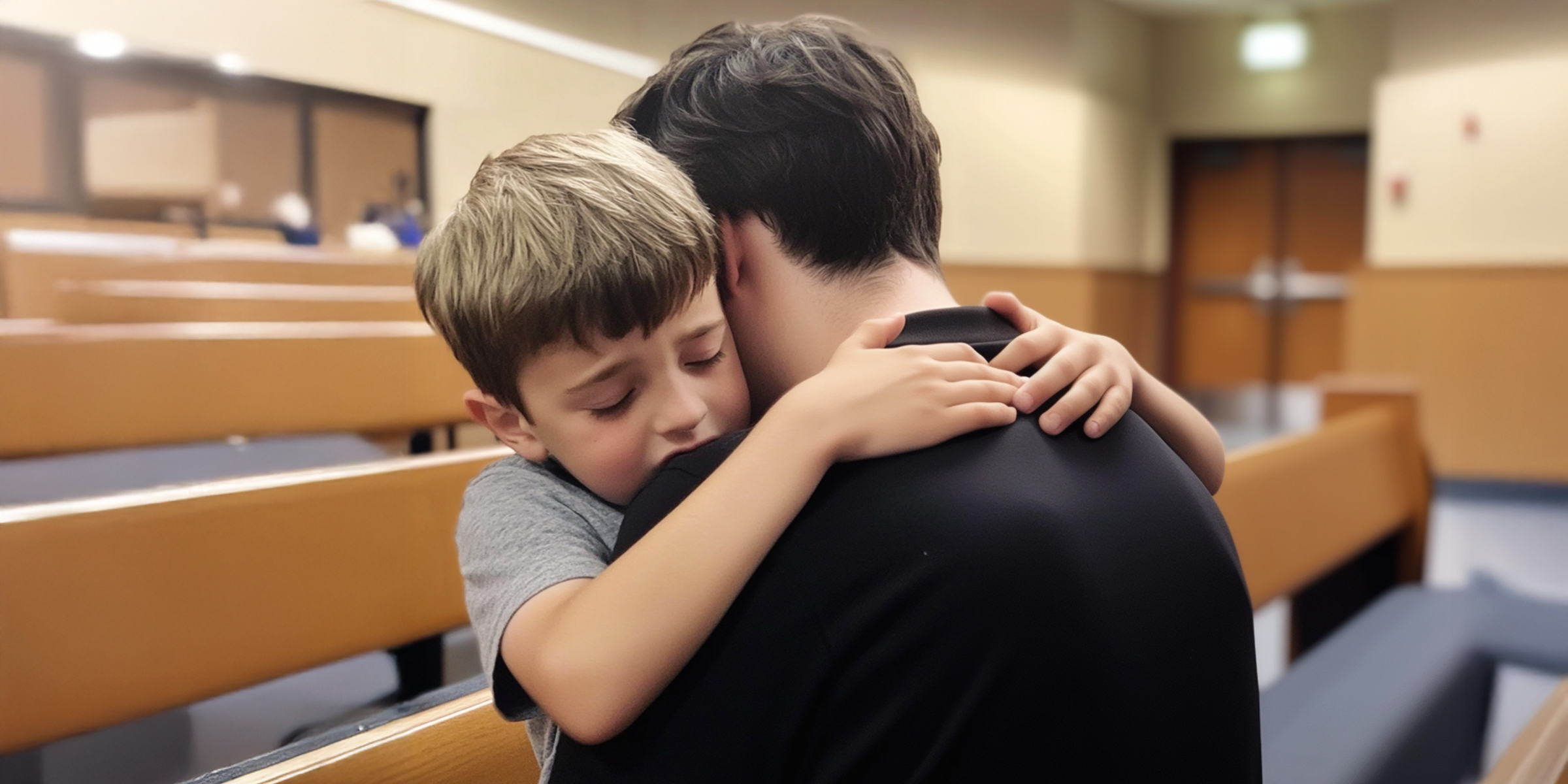 Kleiner Junge, der seinen großen Bruder umarmt | Quelle: Amomama