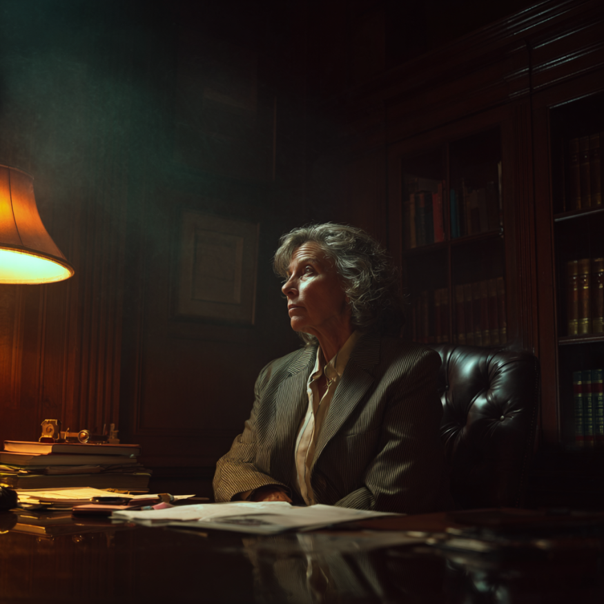 Eine Frau in einer Anwaltskanzlei | Quelle: Midjourney