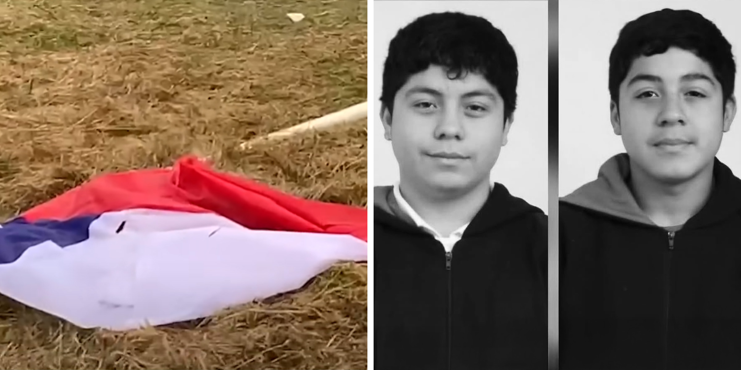 La bandera | Matías und Benjamín Sobarzo | Quelle: YouTube.com/CHVNoticiasTV | Facebook.com/alsurdechile | Facebook.com/alsurdechile