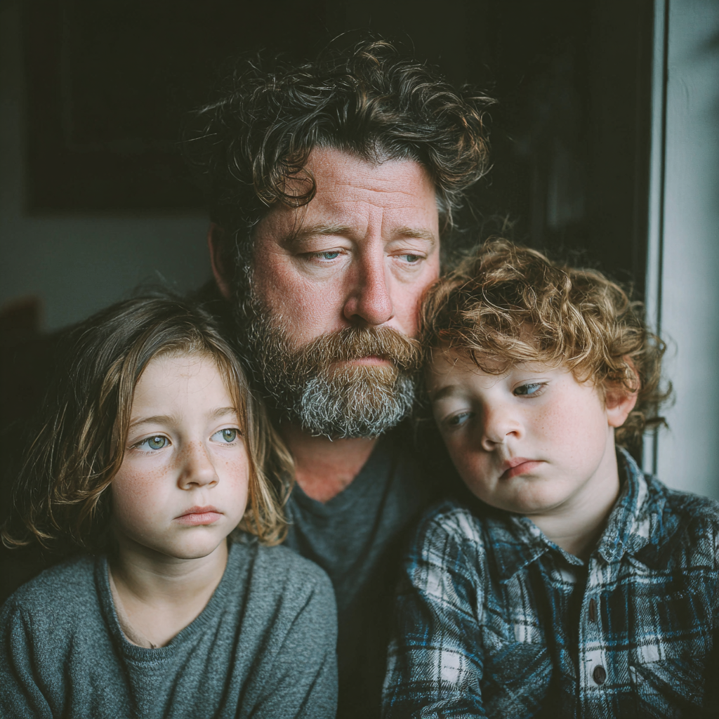 Eine traurige Familie | Quelle: Midjourney