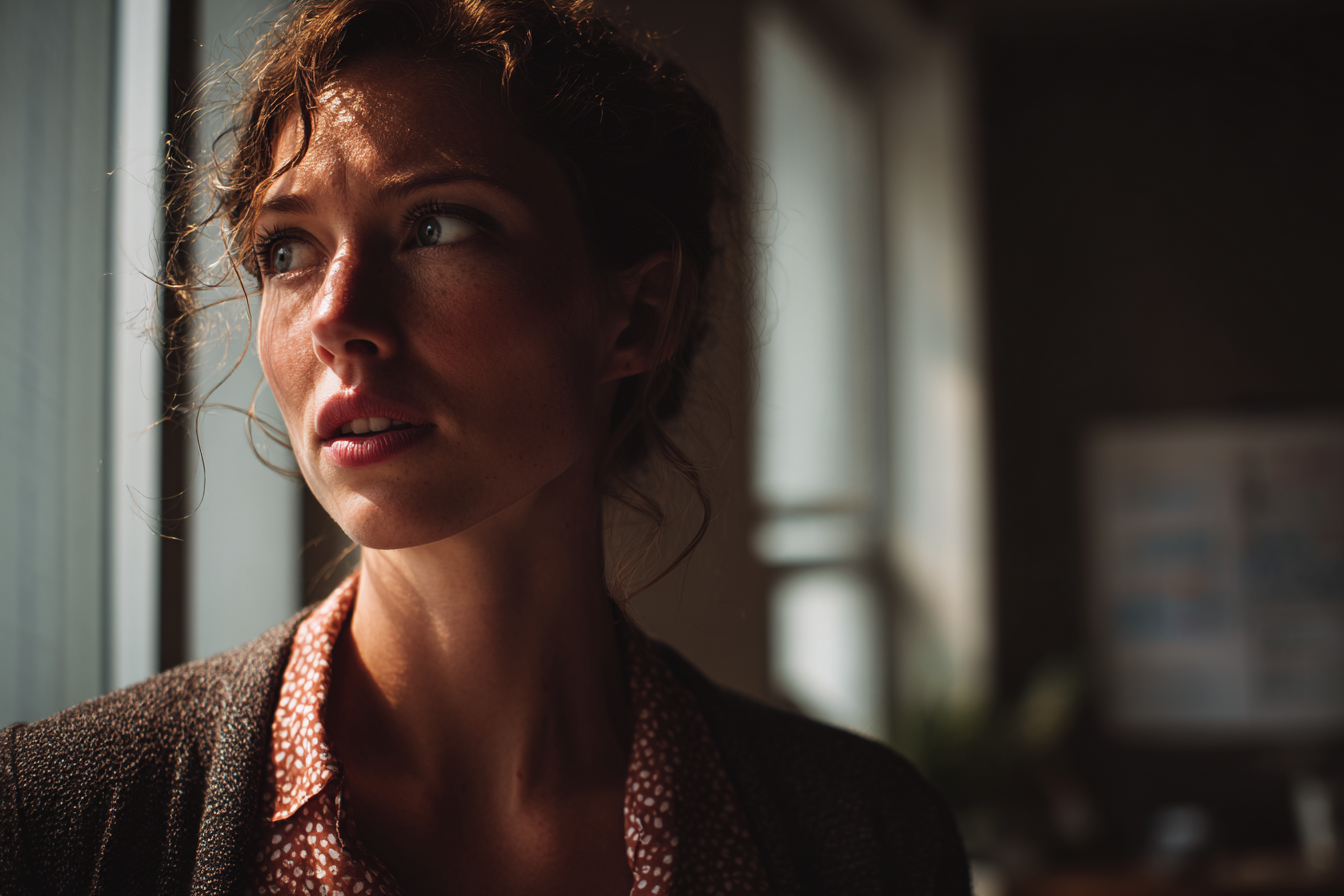 Eine Frau, die in einem Büro steht | Quelle: Midjourney