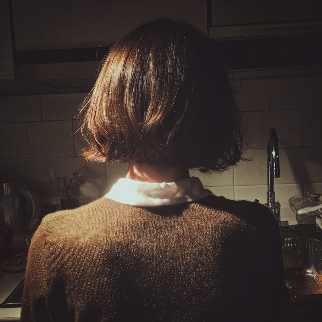 Eine Frau steht vor einem Spülbecken | Quelle: Midjourney