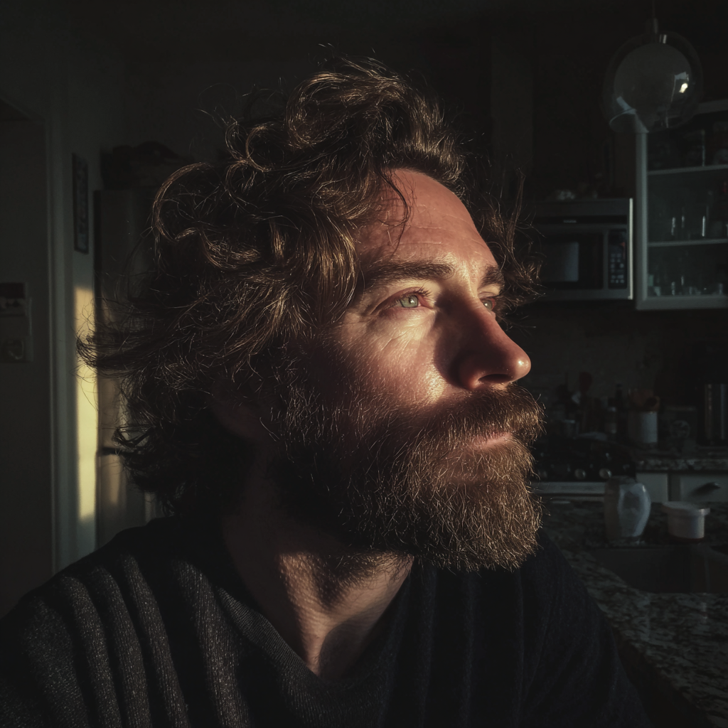 Ein nachdenklicher Mann mit Bart | Quelle: Midjourney