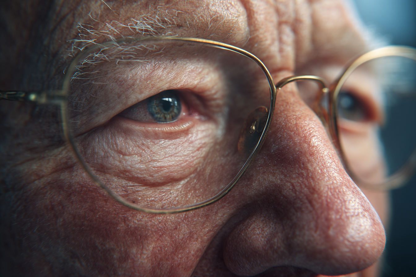 Eine Nahaufnahme der Augen eines Mannes | Quelle: Midjourney