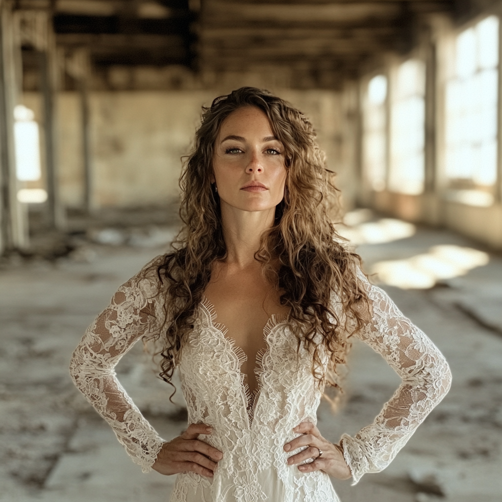 Panna młoda z rękami na biodrach | Źródło: Midjourney