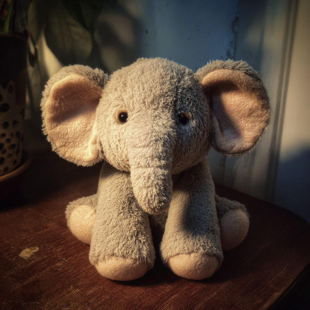 Ein ausgestopfter Elefant als Spielzeug | Quelle: Midjourney