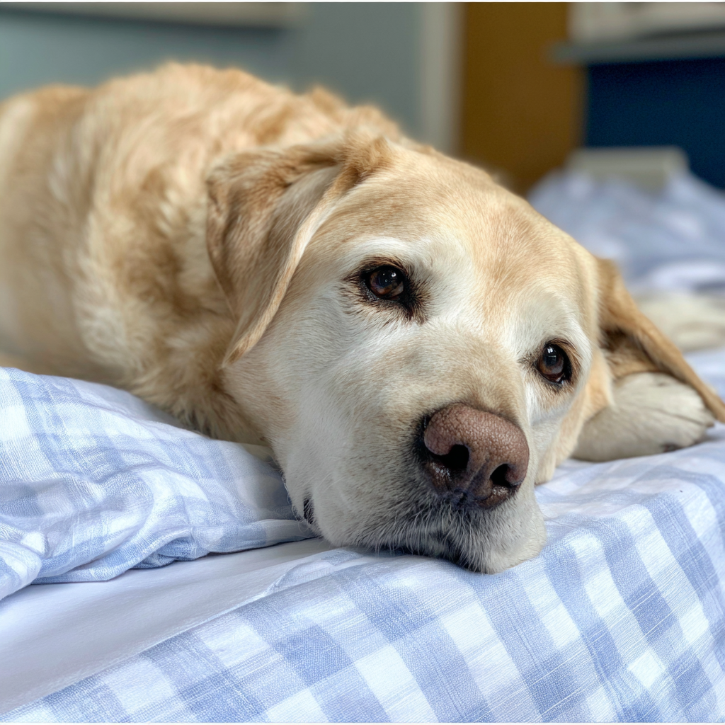 Ein Hund, der sich nach einer Operation erholt | Quelle: Midjourney