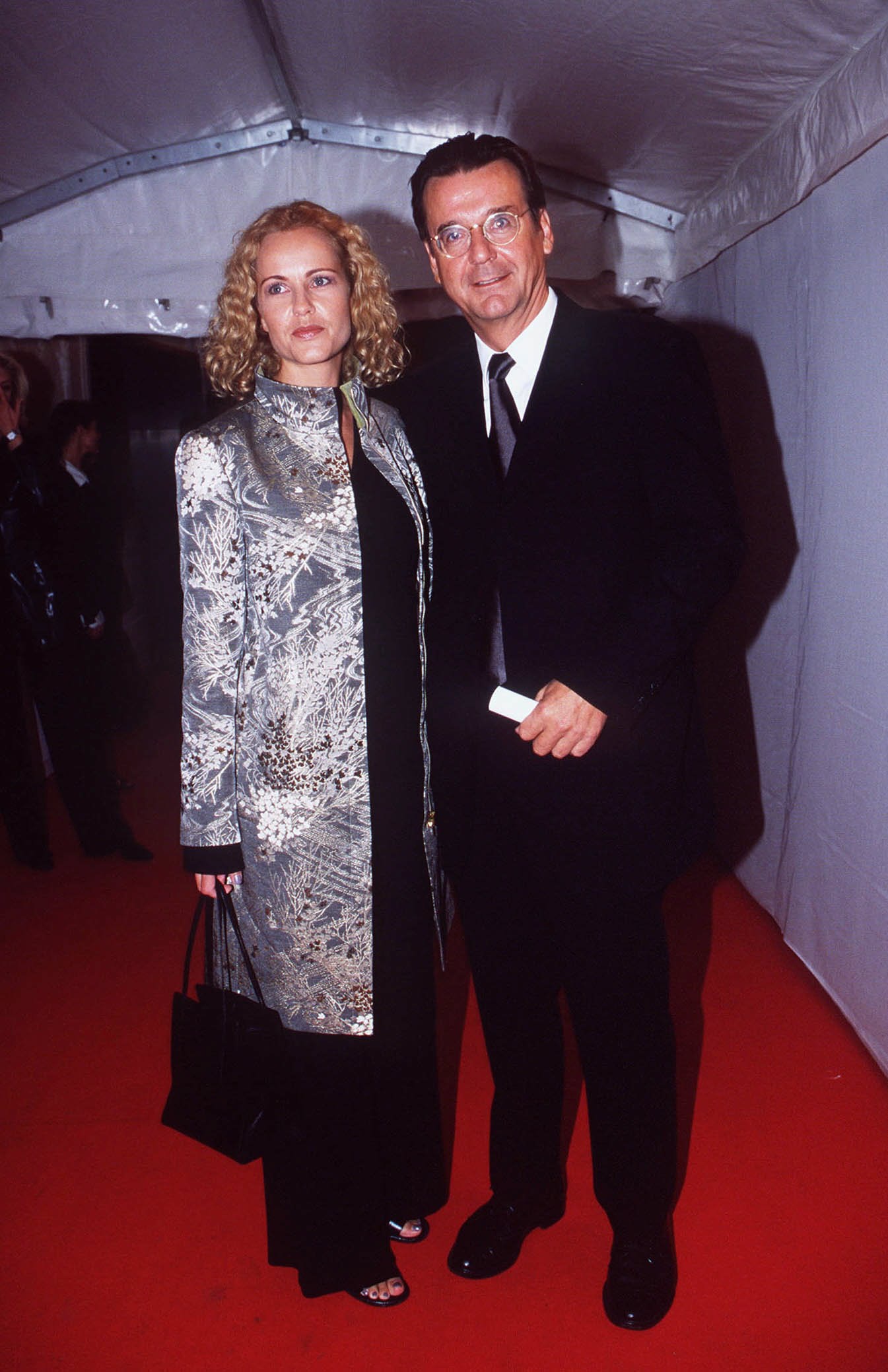 Burkard und Mahr 1999 auf der Party "15 Jahre Privatfernsehen" in Berlin | Quelle: GettyImages