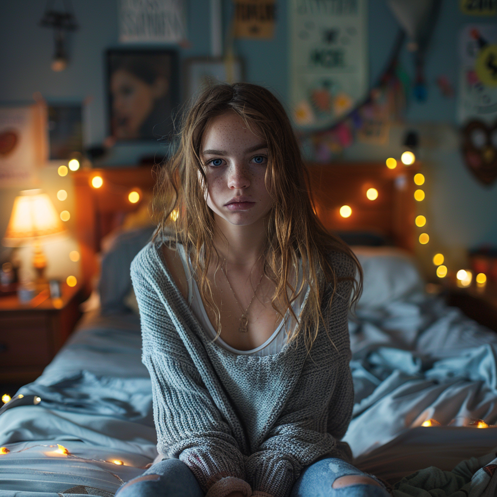 Ein trauriges Teenager-Mädchen | Quelle: Midjourney