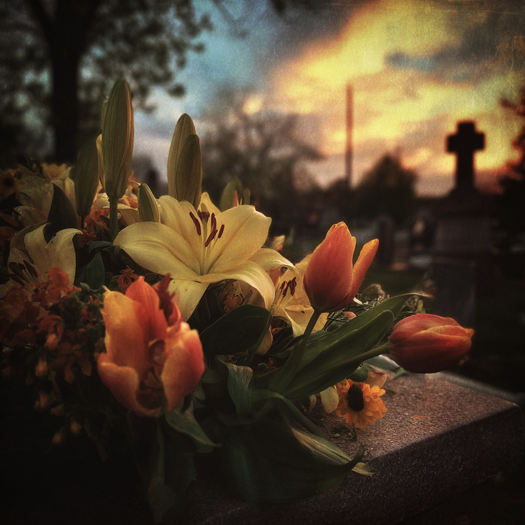 Ein Grab auf einem Friedhof | Quelle: Midjourney