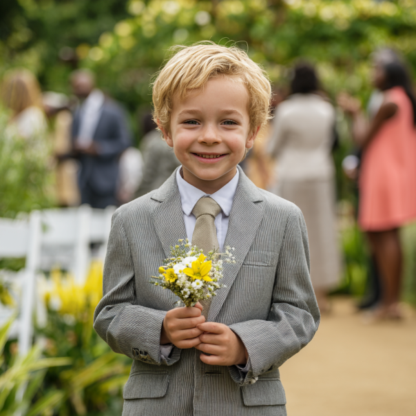 Ein Junge bei einer Hochzeit | Quelle: Midjourney