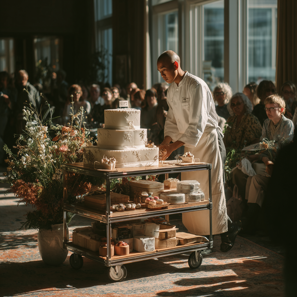 Eine Torte wird präsentiert | Quelle: Midjourney