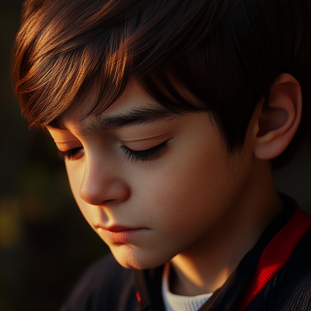 Ein trauriger kleiner Junge | Quelle: Midjourney