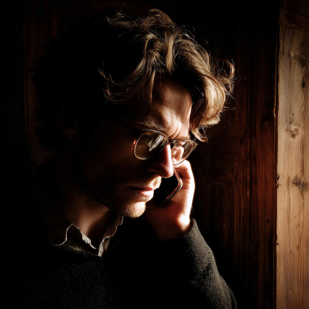 Ein stirnrunzelnder Mann, der telefoniert | Quelle: Midjourney