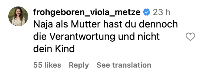 Kommentar eines Nutzers | Quelle: Instagram/danielakatzenberger