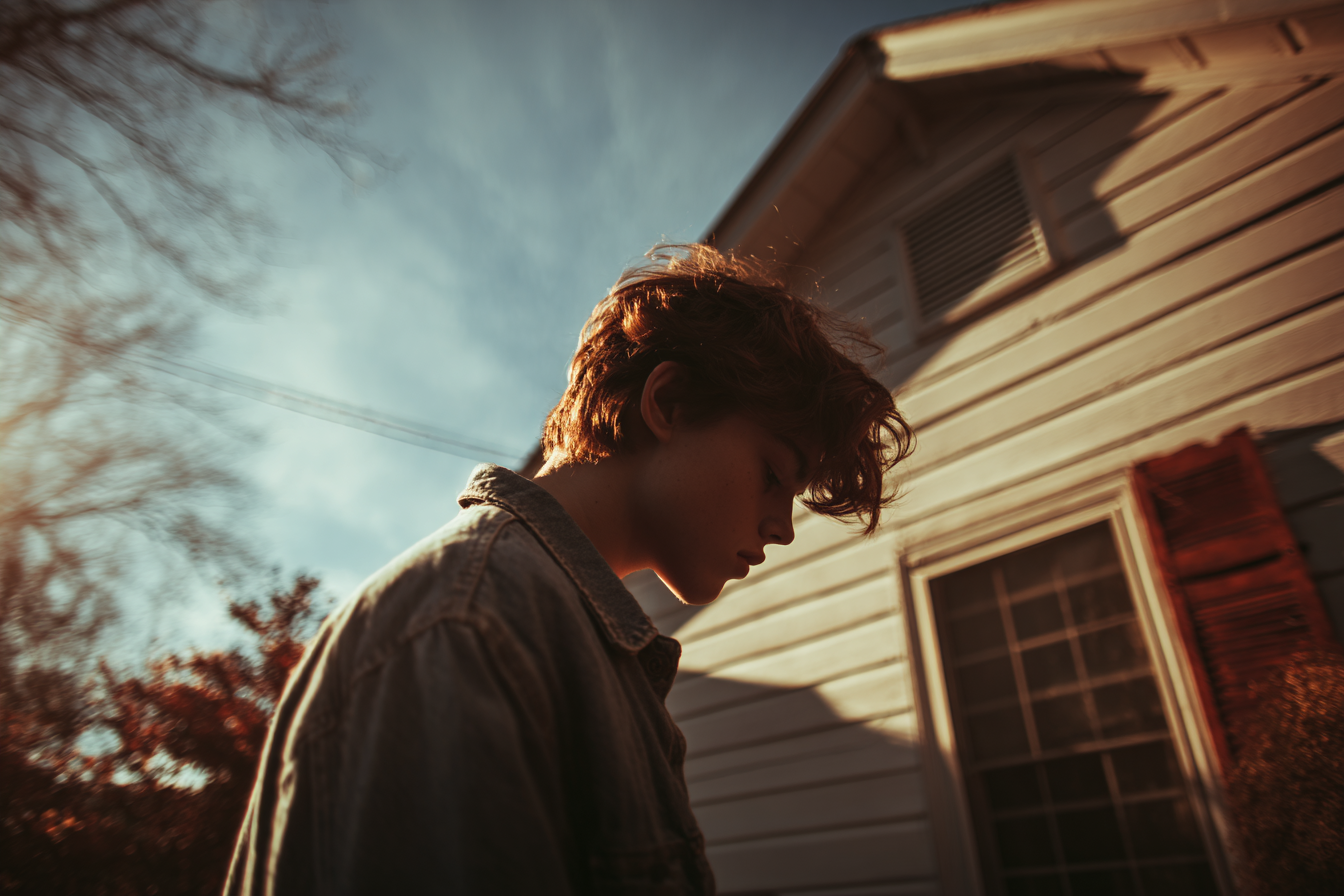 Ein Jugendlicher steht im Freien | Quelle: Midjourney