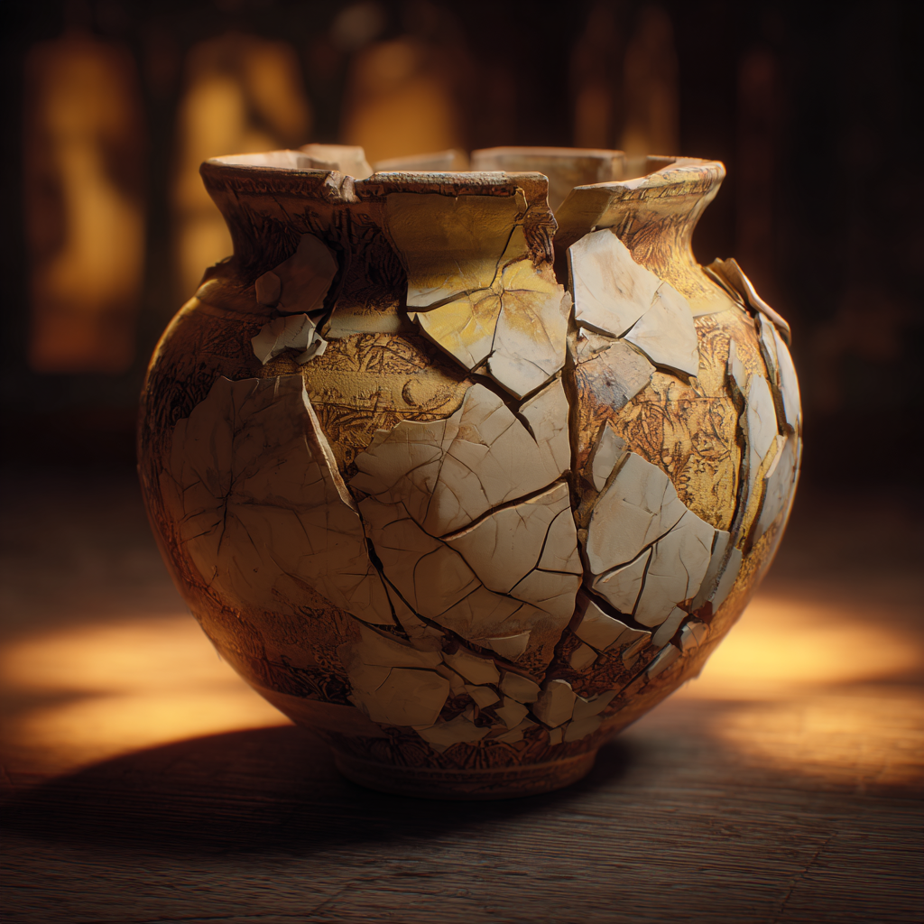 Ein zerbrochener Topf wieder in Form gebracht | Quelle: Midjourney
