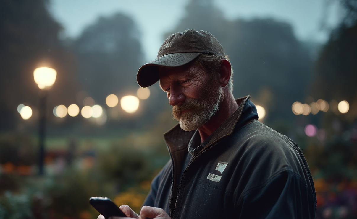 Ein Mann benutzt sein Telefon | Quelle: Midjourney
