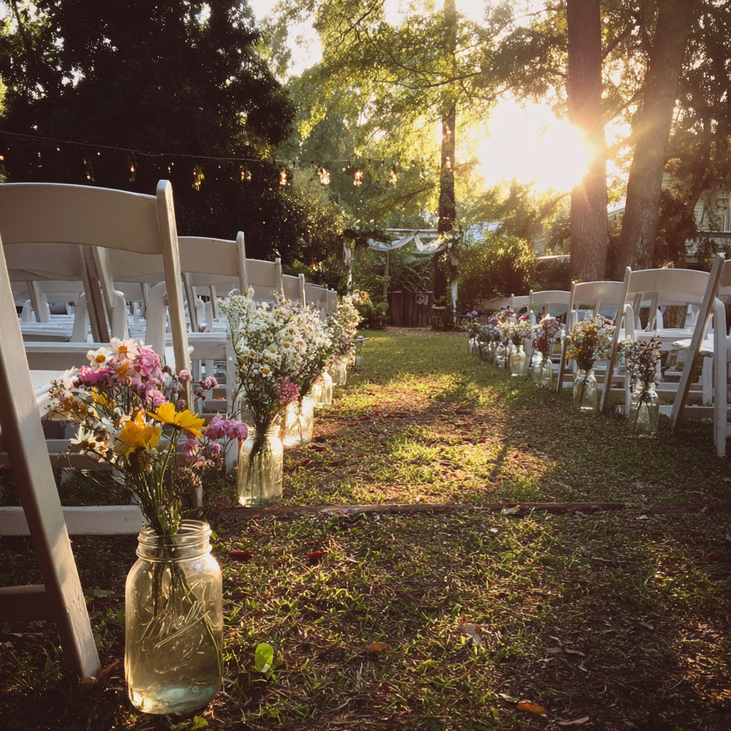 Eine gemütliche und intime Hochzeitsumgebung | Quelle: Midjourney