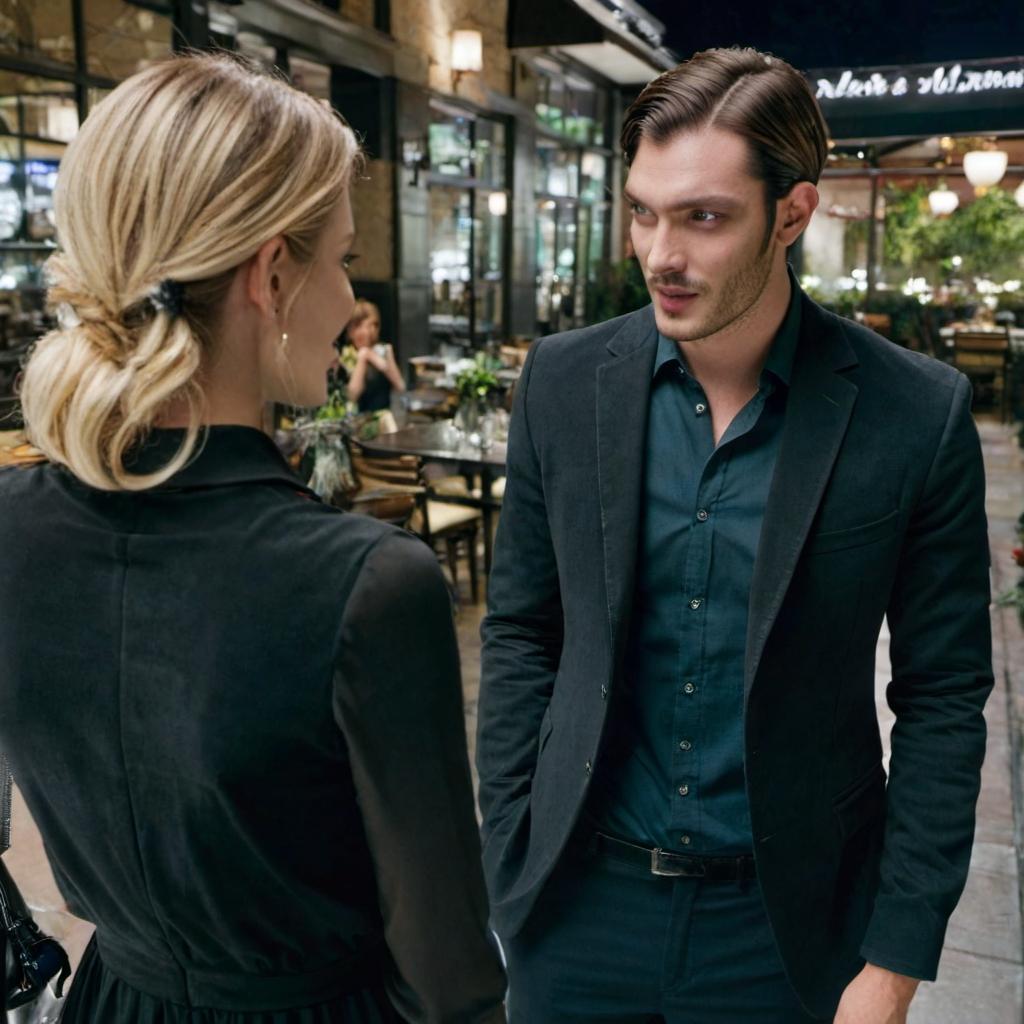 Jess i Stewart prowadzą szczerą rozmowę przed restauracją | Źródło: Midjourney