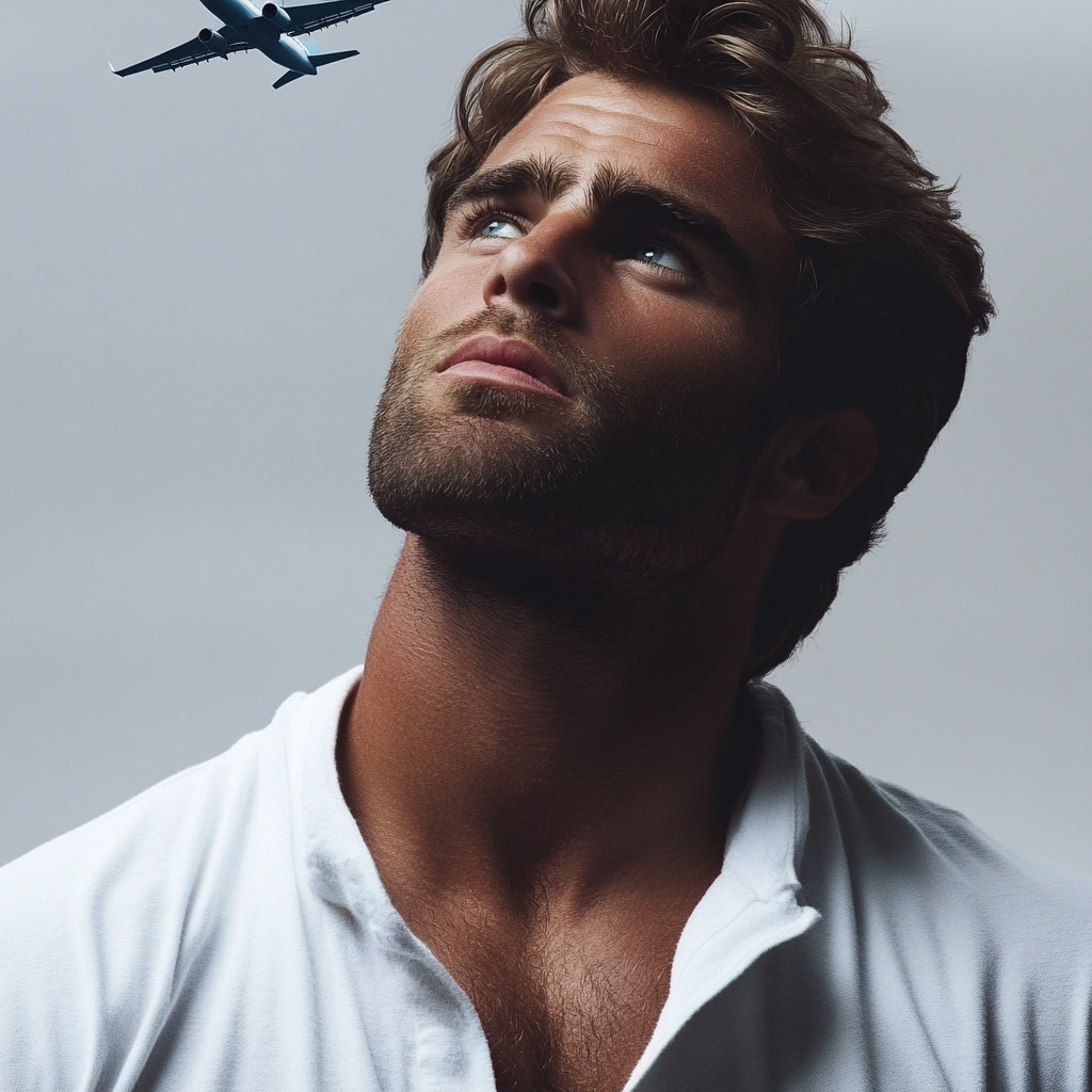 Ein Mann blickt in den Himmel | Quelle: Midjourney