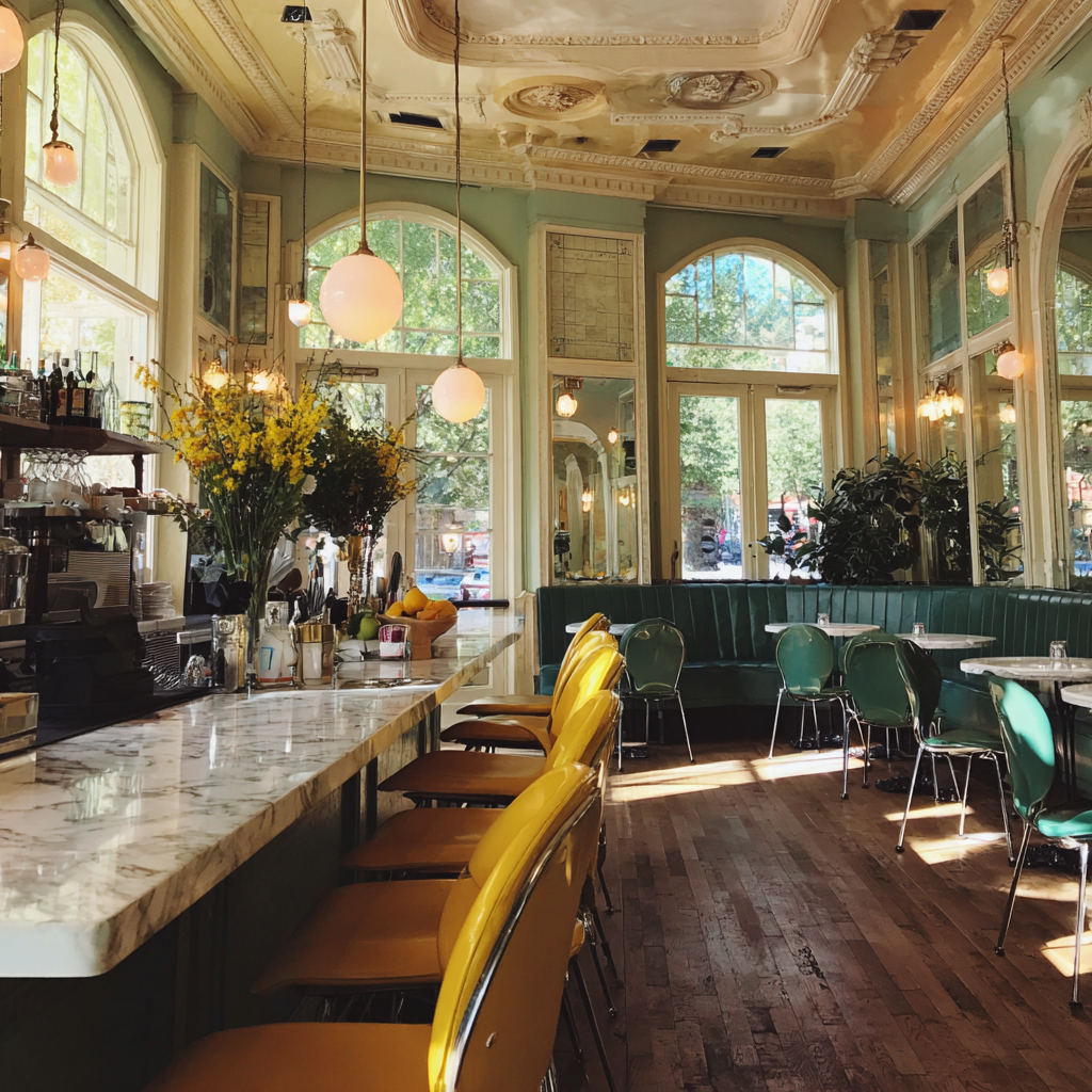Das Innere eines schicken Bistros | Quelle: Midjourney