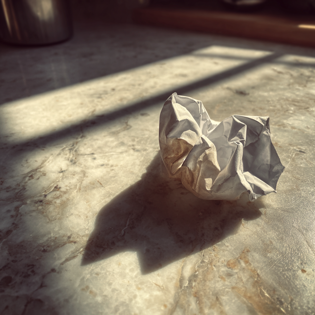 Ein zerknülltes Stück Papier | Quelle: Midjourney