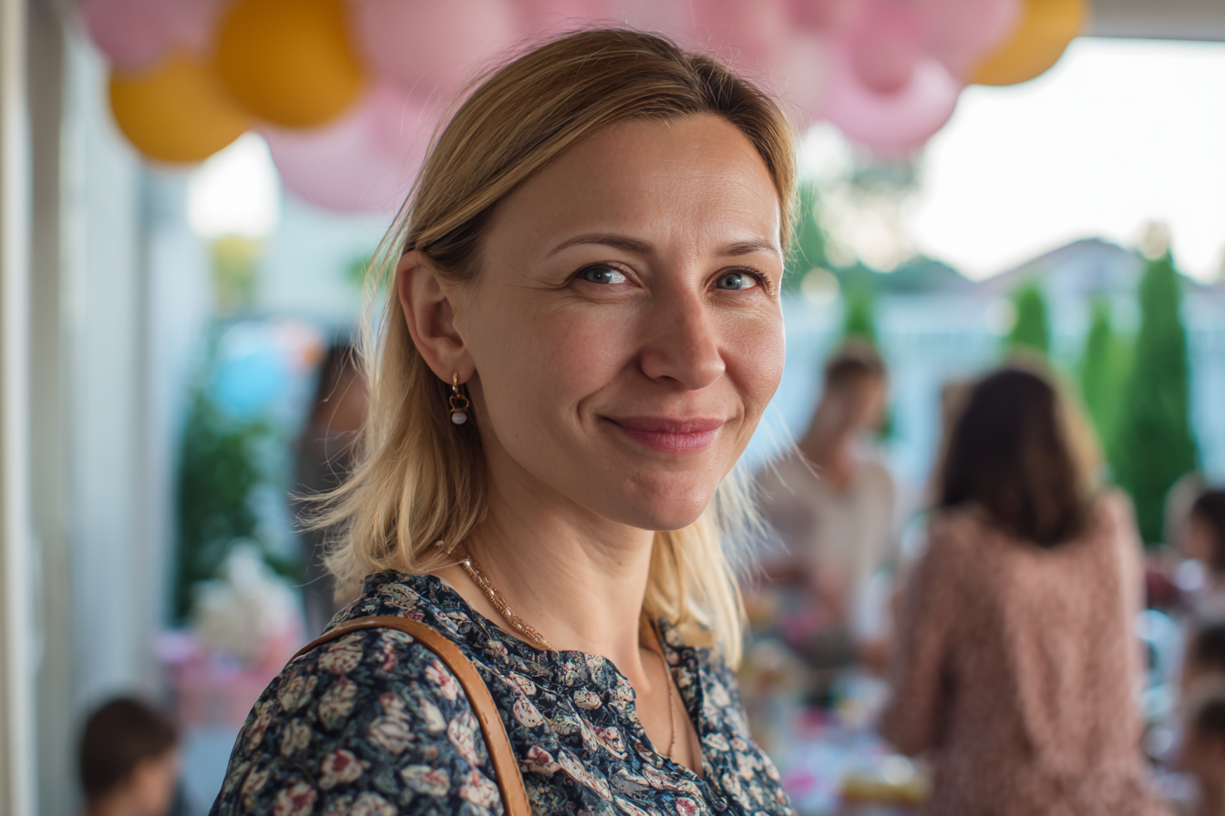 Eine Frau auf einer Geburtstagsparty | Quelle: Midjourney