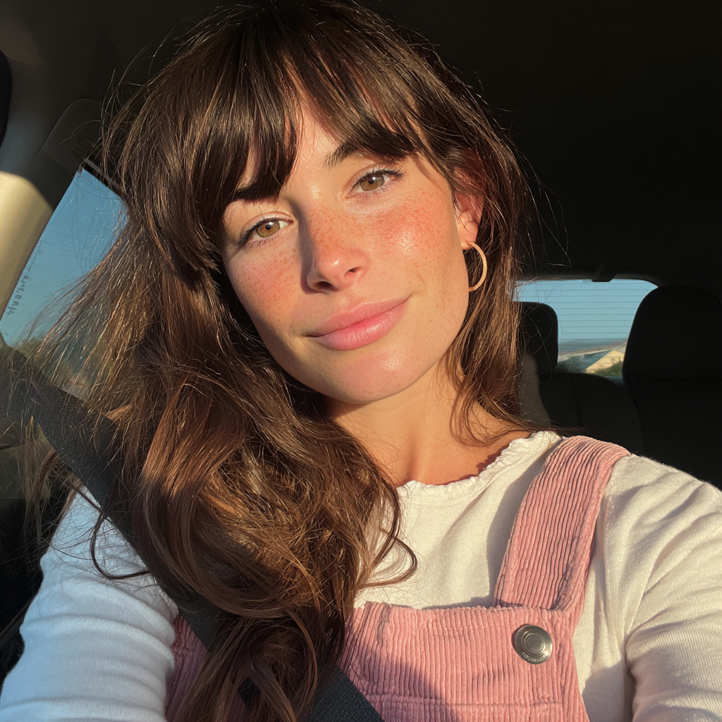 Eine lächelnde Frau am Steuer eines Autos | Quelle: Midjourney