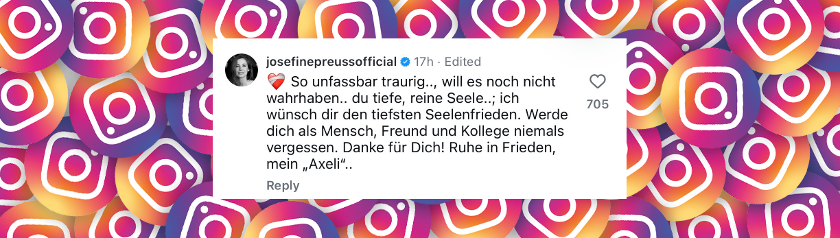 Josefine Preuss, Instagram-Kommentar | Quelle: https://www.instagram.com/p/DZKgbH8ASFb/
