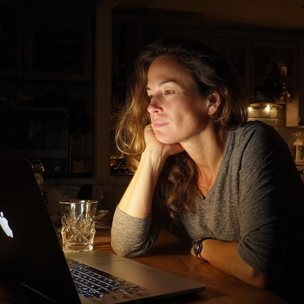 Eine Frau, die nachts arbeitet | Quelle: Midjourney