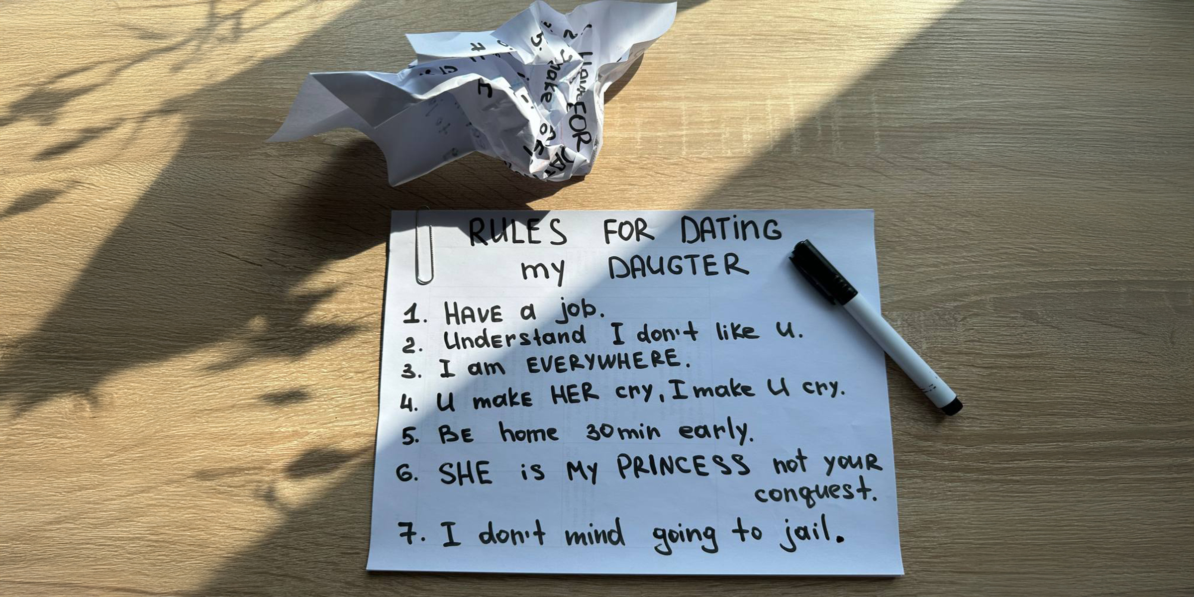 Liste mit "Regel für das Daten meiner Tochter" | Quelle: Gogirok