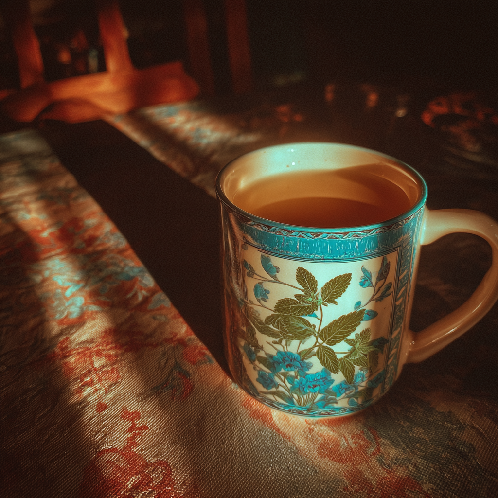 Eine Tasse Pfefferminztee | Quelle: Midjourney