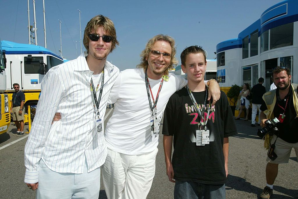 Thomas Gottschalk mit seinen Söhnen Tristan und Roman (Li) beim Formel-1-Rennen auf dem Hockenheimring | Quelle: Getty Images
