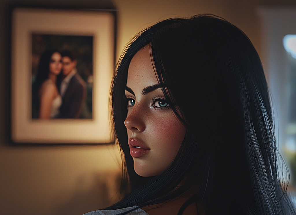 Wątpiąca kobieta patrząca na kogoś | Źródło: Midjourney