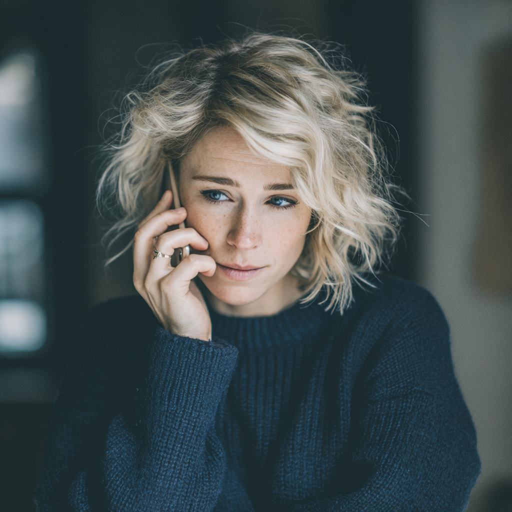 Eine Frau spricht am Telefon | Quelle: Midjourney