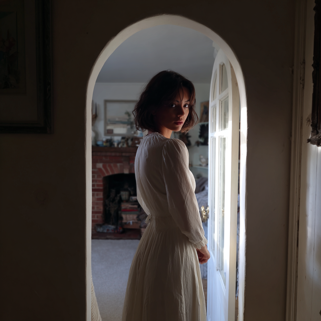 Eine Frau trägt ein langes weißes Kleid | Quelle: Midjourney